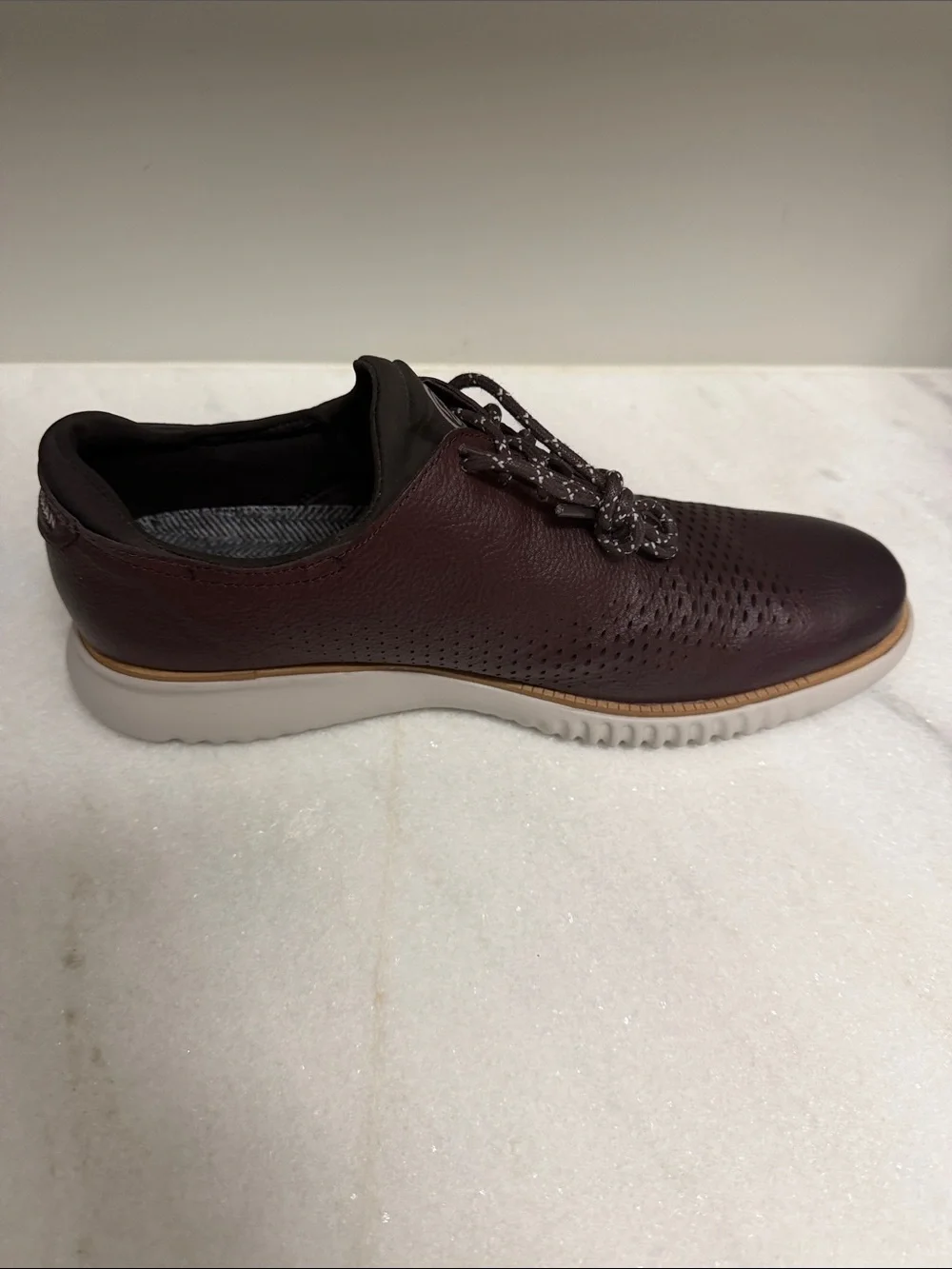 Cole Haan Perforated Leather Lace-Up Oxfords - Dark Brown